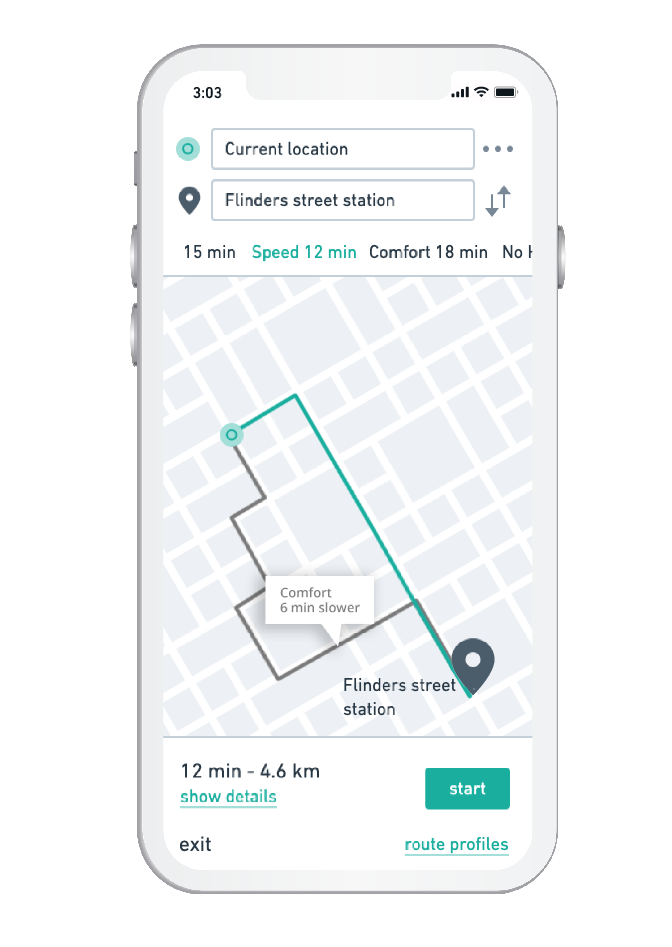 phoen with map and route profiles